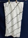 White Georgette Black Sequins Dupatta Chunni Stole #4384